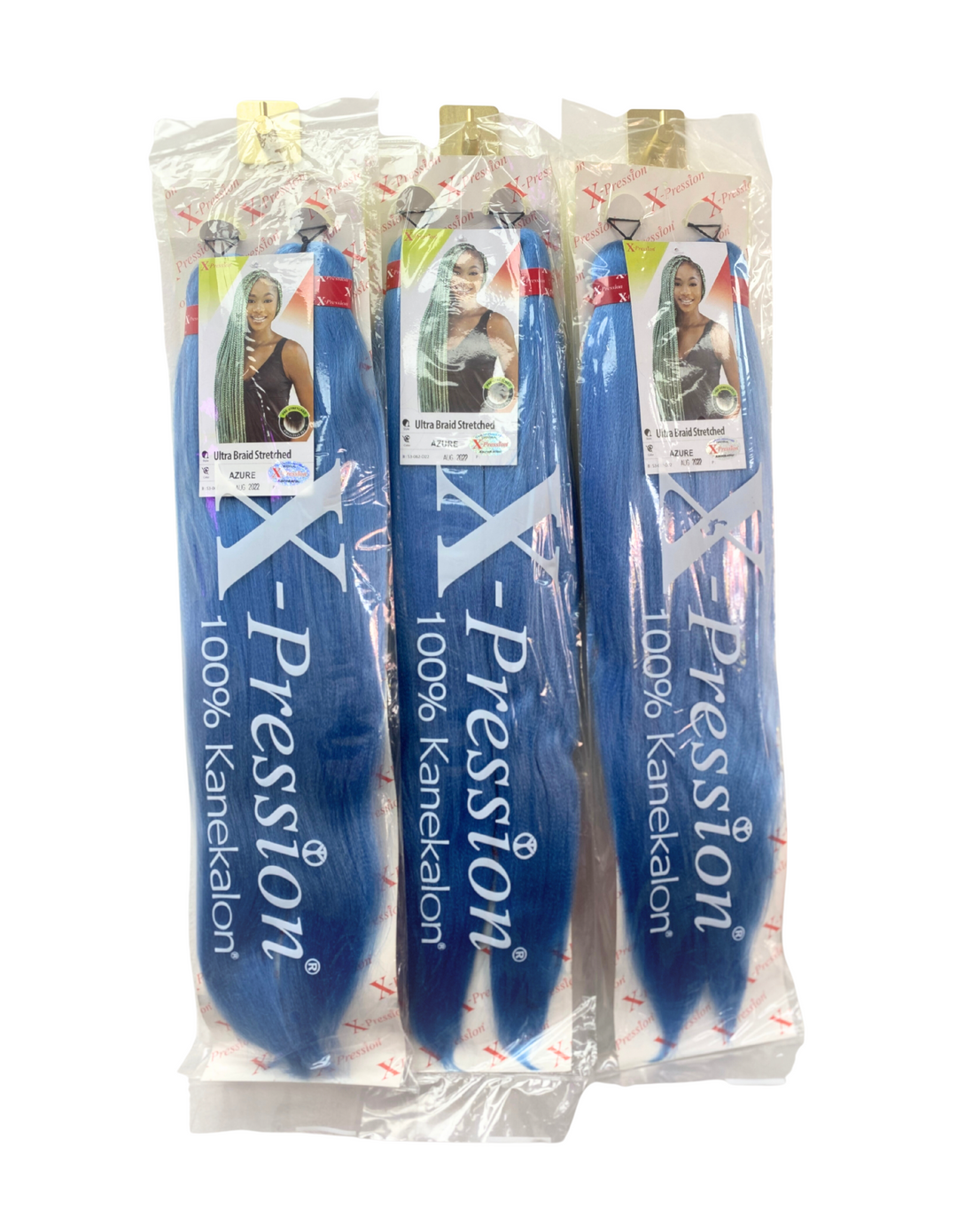 3 pack bundle - X-Pression hair - 100% Kanekalon - colour - Azure (blue)