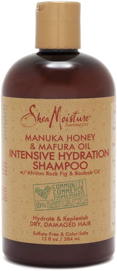 Shea Moisture Manuka Honey & Mafura Oil Intensive Hydration Shampoo with African Rock Fig & Baobab Oil 13 oz