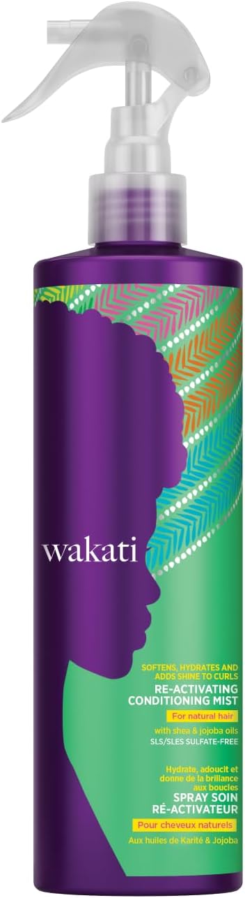 Wakati Re-Activating Moisturising Detangling Defining Conditioning Mist for Natural Afro Hair 195ml