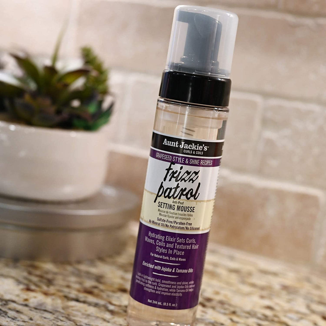Aunt Jackie's Grapeseed Frizz Patrol Setting Mousse 8.5oz