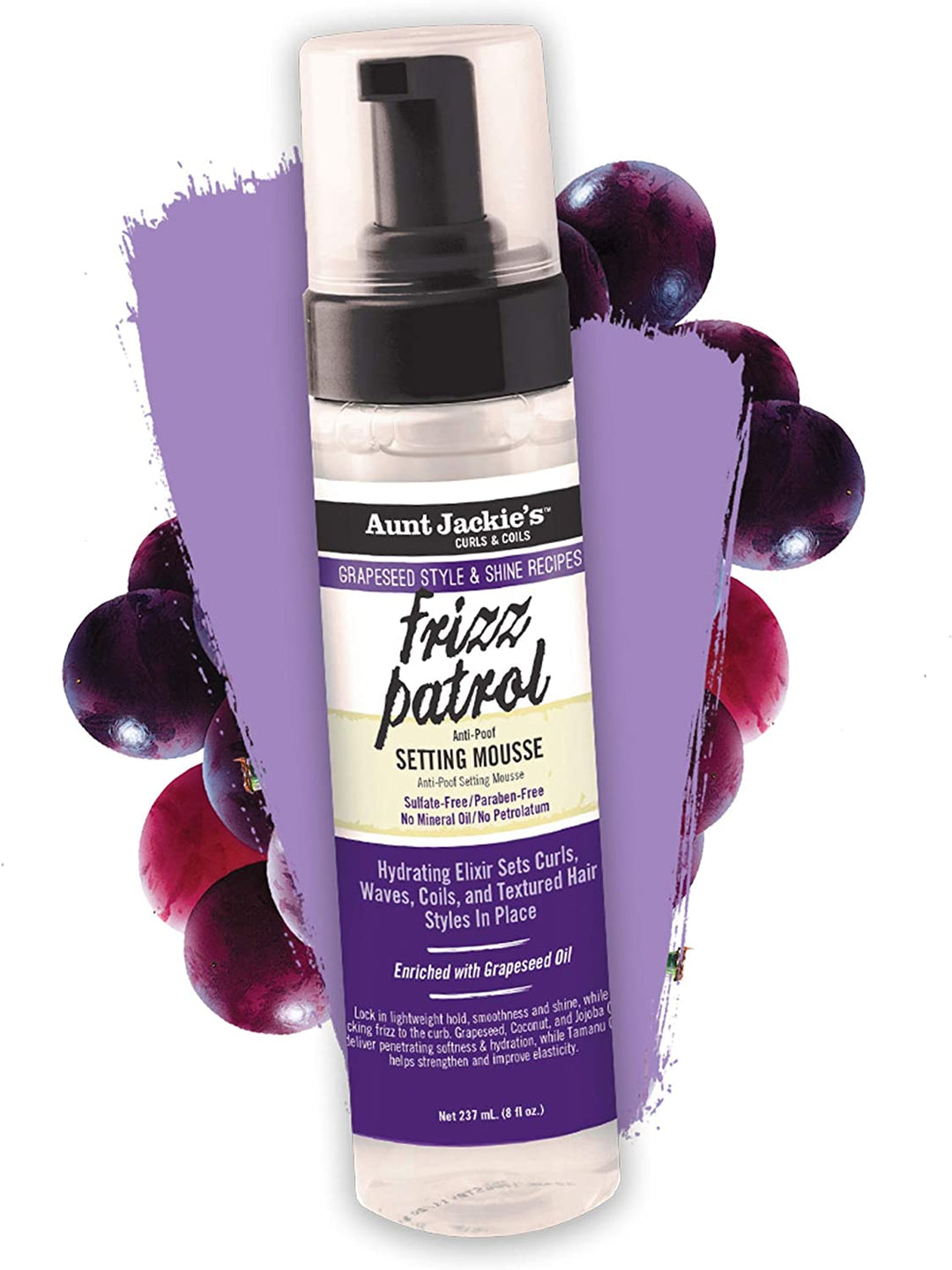 Aunt Jackie's Grapeseed Frizz Patrol Setting Mousse 8.5oz