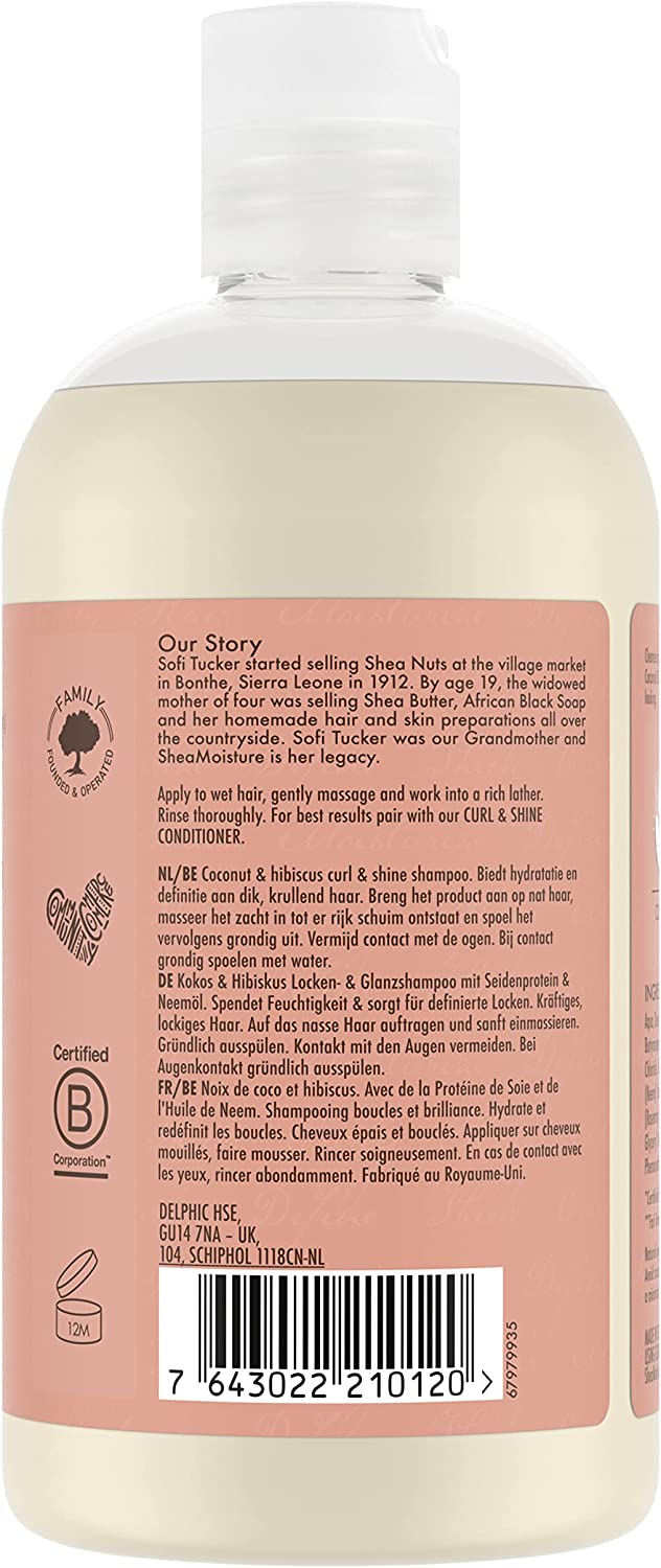 Sheamoisture Coconut & Hibiscus Curl & Shine Shampoo for Curly Hair 384ml