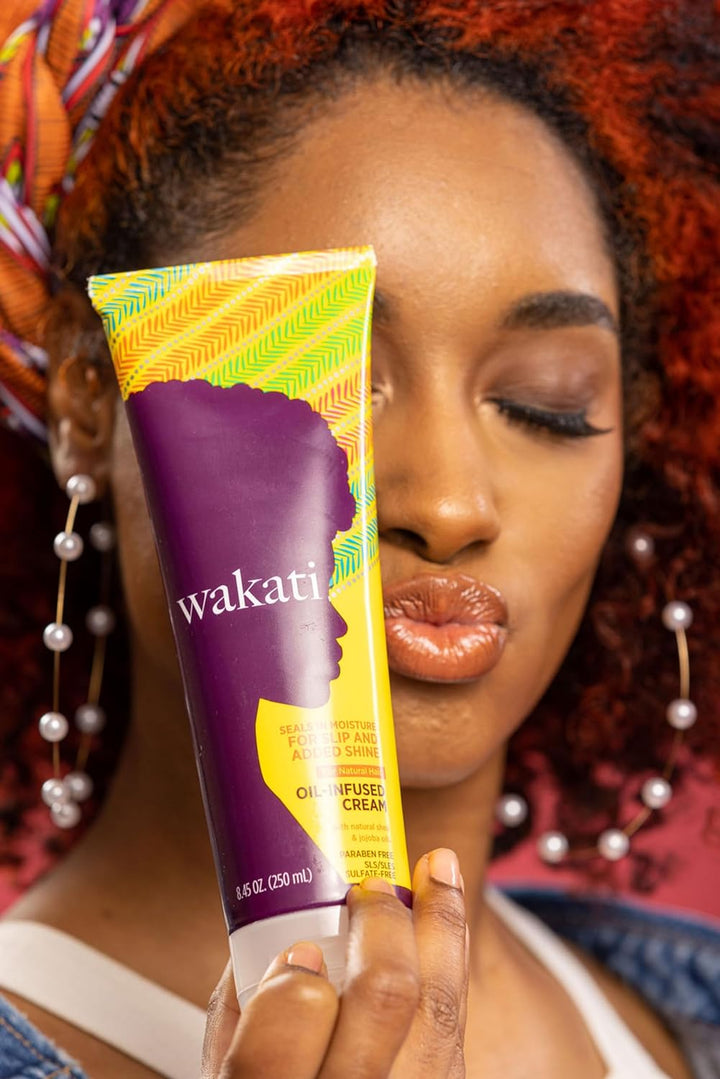 Wakati Oil-Infused Moisturising Detangling Curl Defining Cream for Natural Afro Hair 250ml