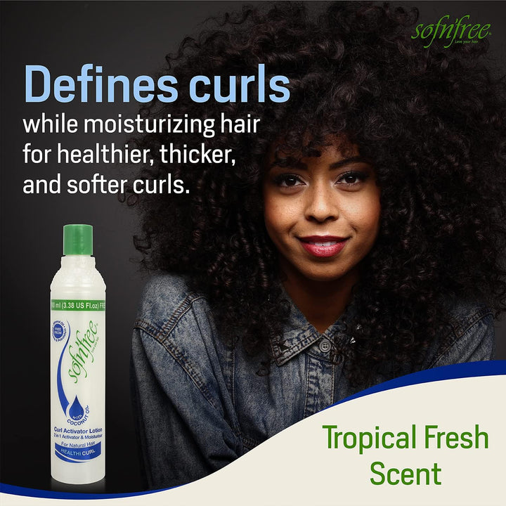 sof'nfree Moisturizer & Curl Activator for Natural Hair, Soft Curls, and Waves 11.83 fl oz / 350ml