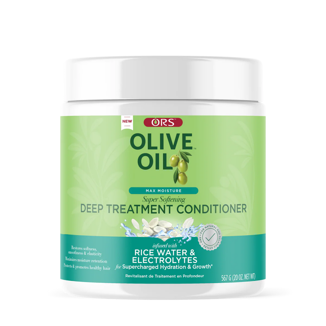 ORS Olive Oil Max Moisture Super Silkening Deep Treatment Conditioner with Rice Water & Electrolytes 576g