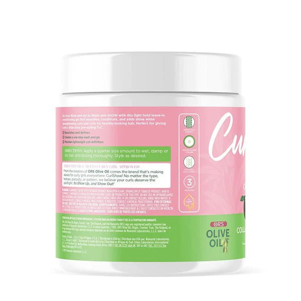 ORS Olive Oil Curlshow Leave-In Conditioner Gel with Collagen & Avocado Oil for Strength & Length 2-N-1 Curl Cambo 473ml