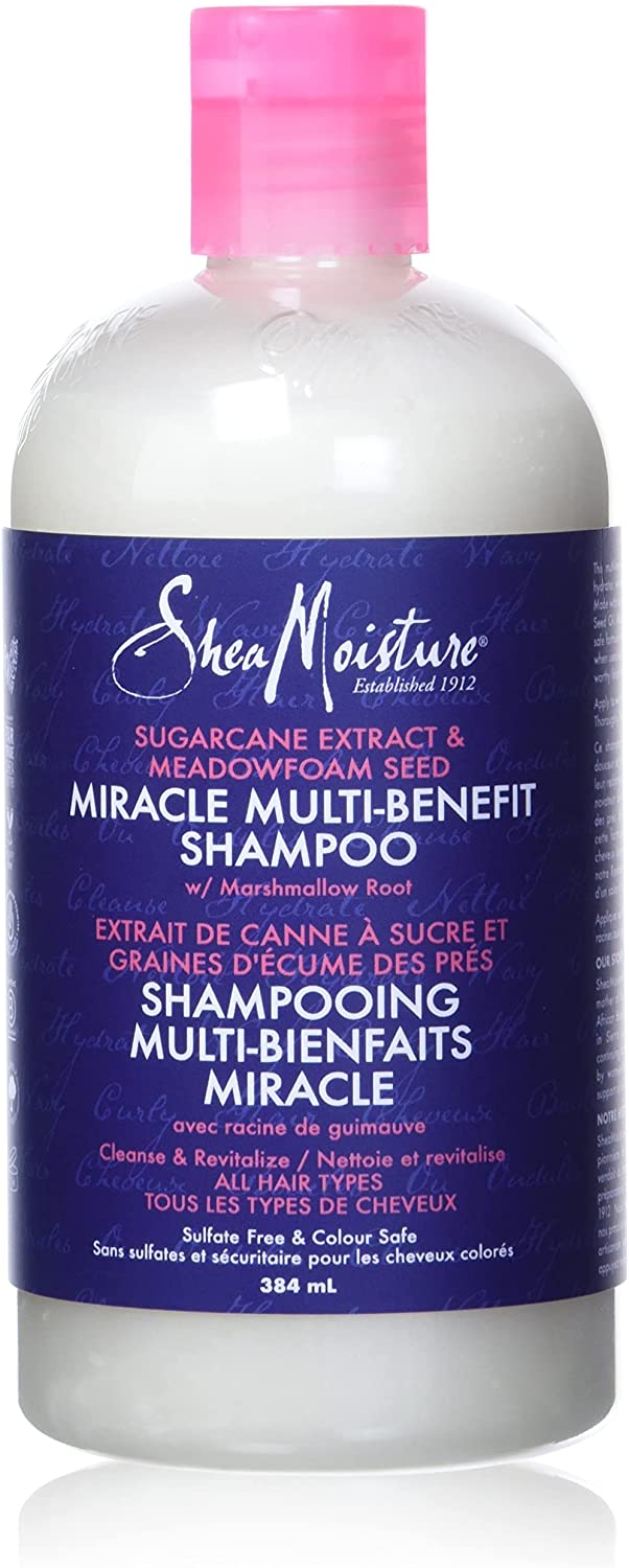 SheaMoisture Silicone Free Shampoo for Dry Hair Sugarcane Extract and Meadowfoam Paraben Free Shampoo 13 oz