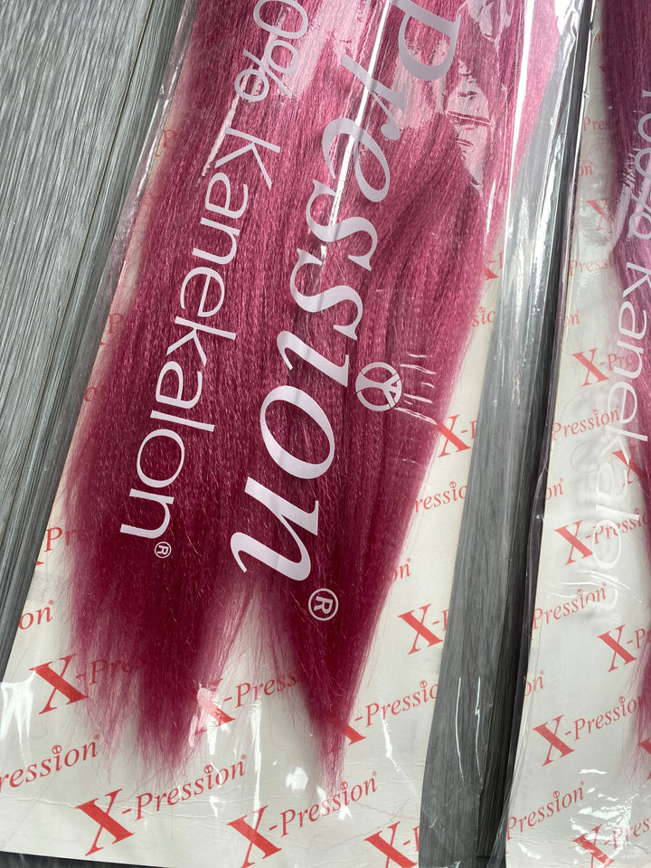 3 pack bundle - X-Pression hair -  100% Kanekalon - colour - Berry
