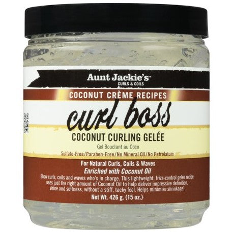 Aunt Jackies Coconut Creme Curl Boss Curling Gelee Mousses 15oz